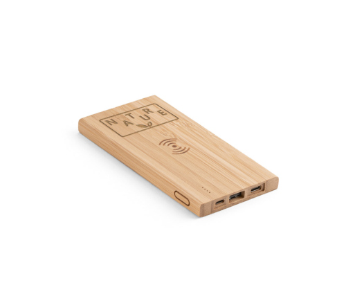 Brinde bateria portatil em bambu personalizada FBPBP-57909SE