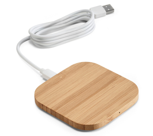 Brinde carregador wireless em bambu personalizado FBBT-57910SE