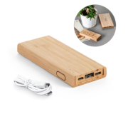   Power bank portátil personalizado em bambu