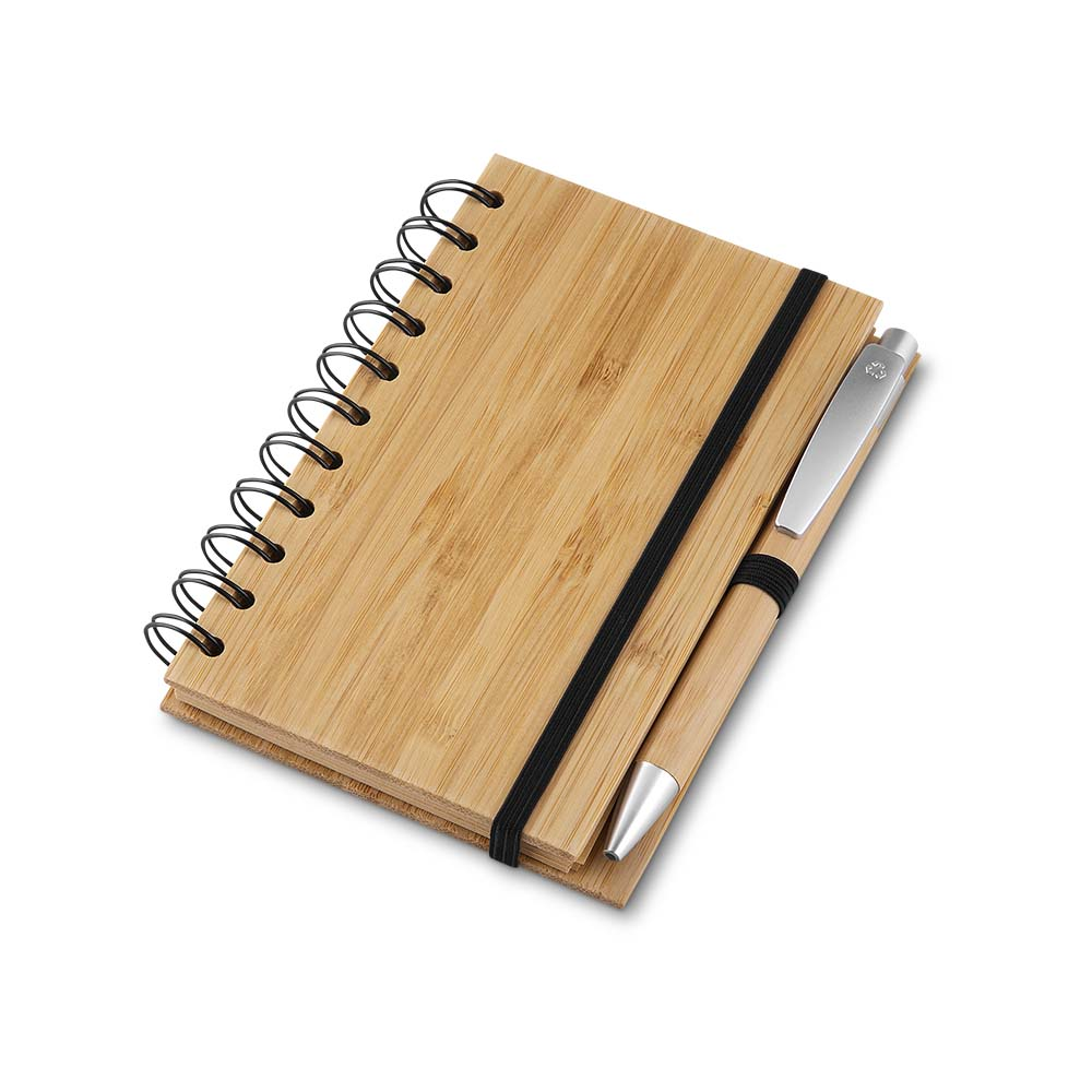   Brinde caderno 14x9 em bambu personalizado FBCP-00380SE
