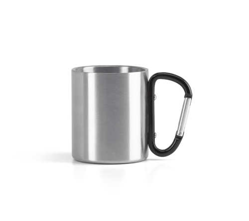 Brinde caneca em aço inox com mosquetão personalizada